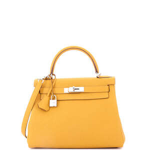 Hermes Kelly 28 Yellow Togo with Palladium Hardware